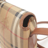 BURBERRY Nova Plaid PVC Leather Shoulder Bag Beige Brown