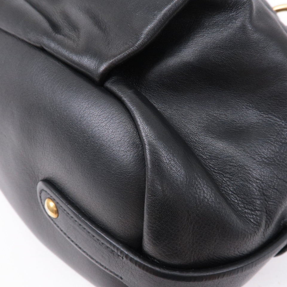 Prada Logo Leather One Shoulder Bag NERO Black