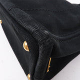 Prada Canapa Mini Canvas Tote Bag Hand Bag Black