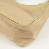 Prada Logo Nylon Hand Bag Pouch Beige