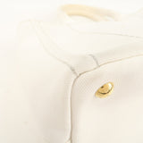 Prada Canapa Mini Canvas 2Way Tote Bag Hand Bag White 1BG439