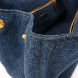 Prada Canapa Denim Tote Bag Hand Bag Denim Blue B1877B