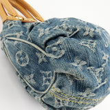 Louis Vuitton Monogram Denim Pleaty Hand Bag Blue M95020