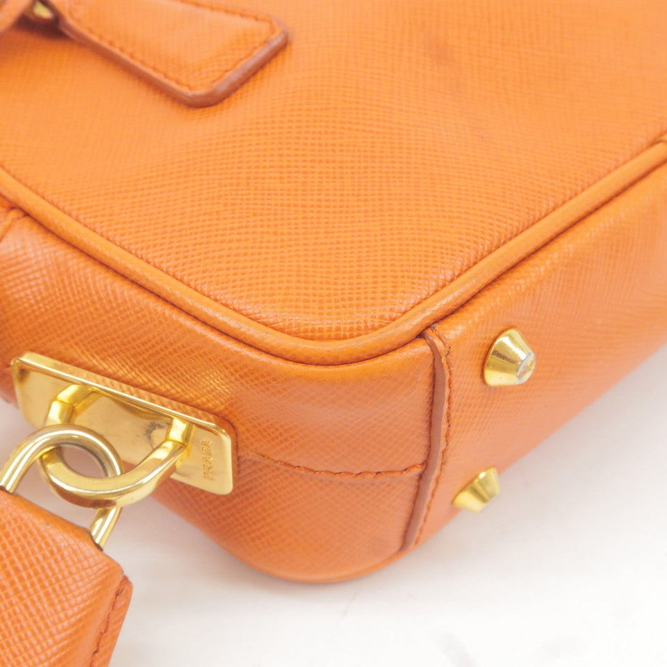 Prada Logo Leather Chain 2Way Bag Shoulder Bag Orenge BL0705