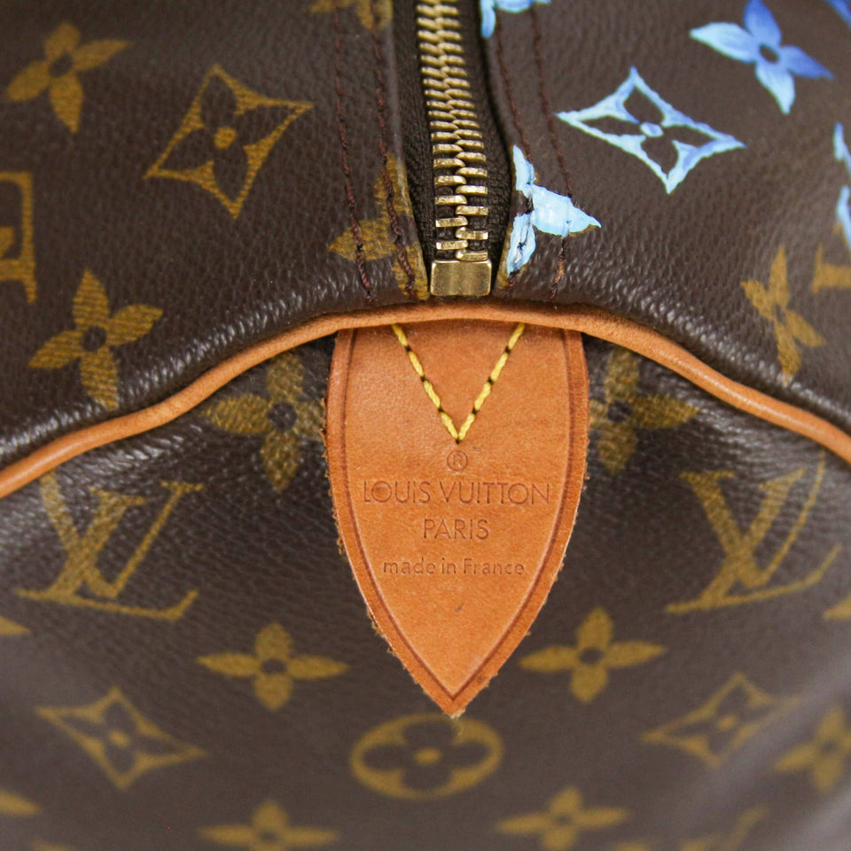 Upcycled Louis Vuitton Speedy 30 Monogram Canvas - Blue Specter
