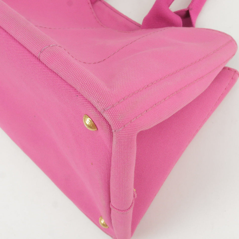 Prada Canapa Canvas Tote Bag Hand Bag Pink BN1877