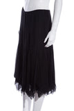 Chanel Cruise '06 Black Panel Ruffle Hem Skirt SZ 42