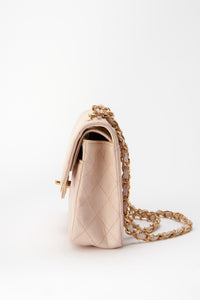 Chanel Classic Double Flap Bag Small - Powder Pink Quilted Leather