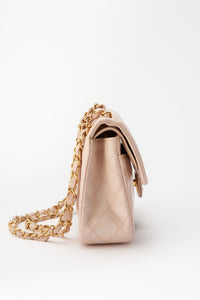Chanel Classic Double Flap Bag Small - Powder Pink Quilted Leather