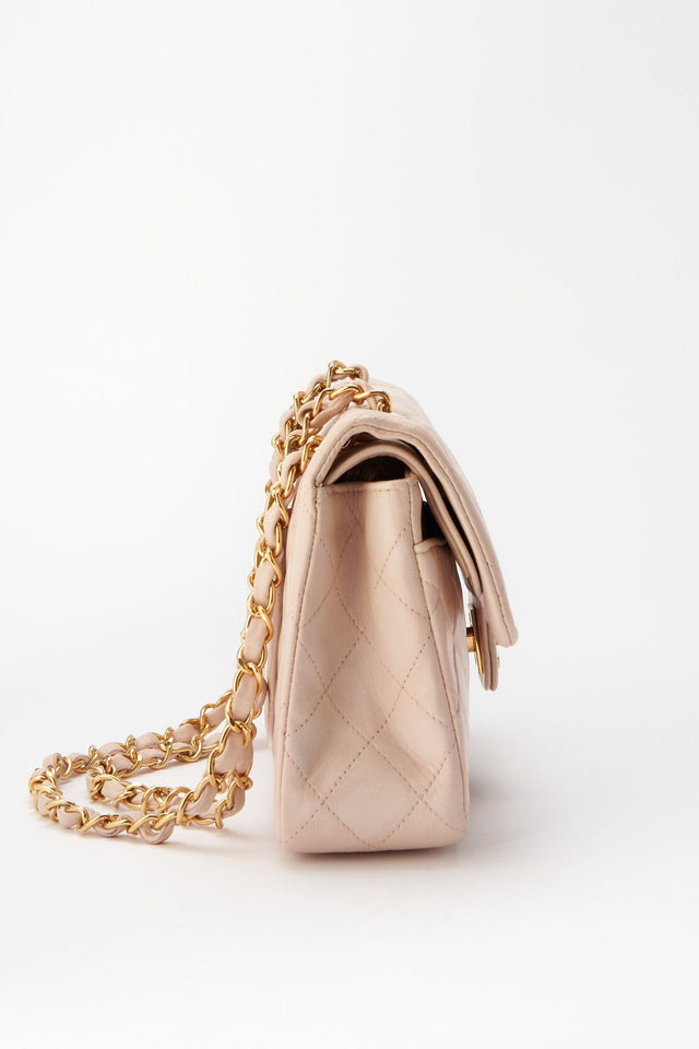 Chanel Classic Double Flap Bag Small - Powder Pink Quilted Leather