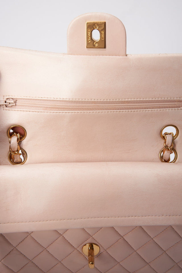 Chanel Classic Double Flap Bag Small - Powder Pink Quilted Leather