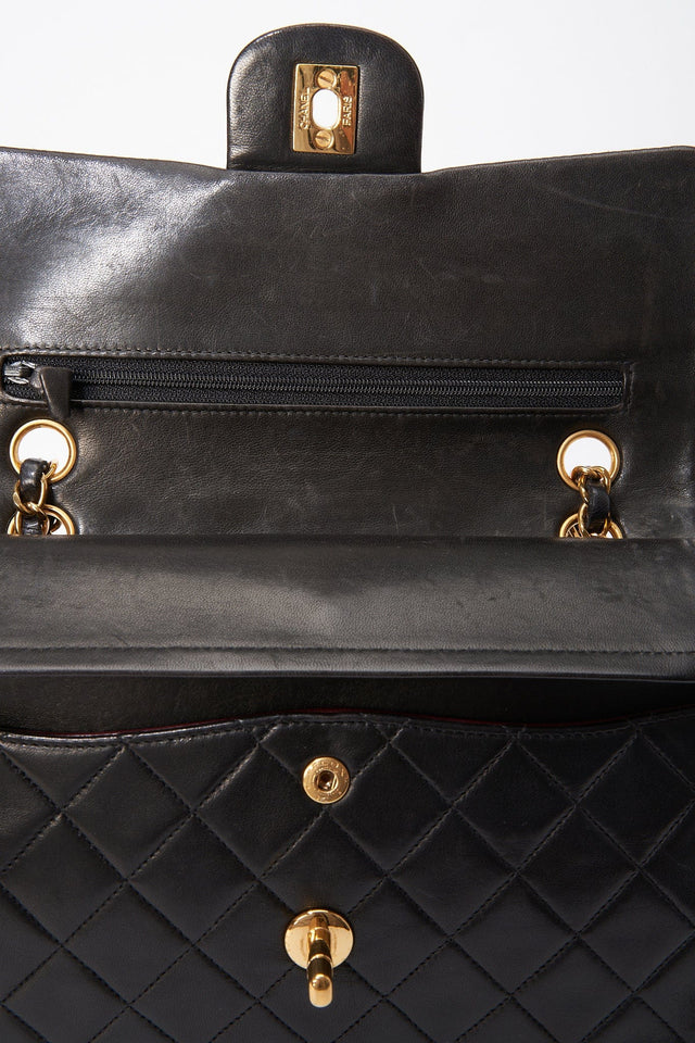 Chanel Classic Double Flap Bag Small - Black Quilted Leather
