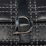 Dior Black Leather Cannage Perforated Stitched Flap Clutch