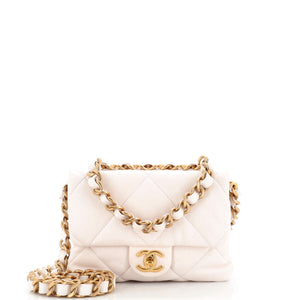 CHANEL CC Bar Chain Handle Flap Bag Quilted Lambskin Small