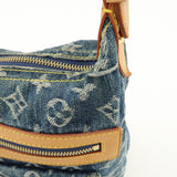 Louis Vuitton Monogram Denim Baggy PM Shoulder Bag Blue M95049
