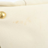 Prada Canapa Canvas Tote Bag Hand Bag Ivory BN1877