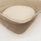 Prada Logo Jacquard Canvas Leather Shoulder Bag Beige Ivory