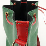 Louis Vuitton Epi Petit Noe Shoulder Bag Bi ColorGreen Red M44147