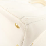 Prada Canapa Mini Canvas 2Way Tote Bag Hand Bag White 1BG439