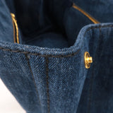 Prada Canapa Denim Tote Bag Hand Bag Denim Blue B1877B