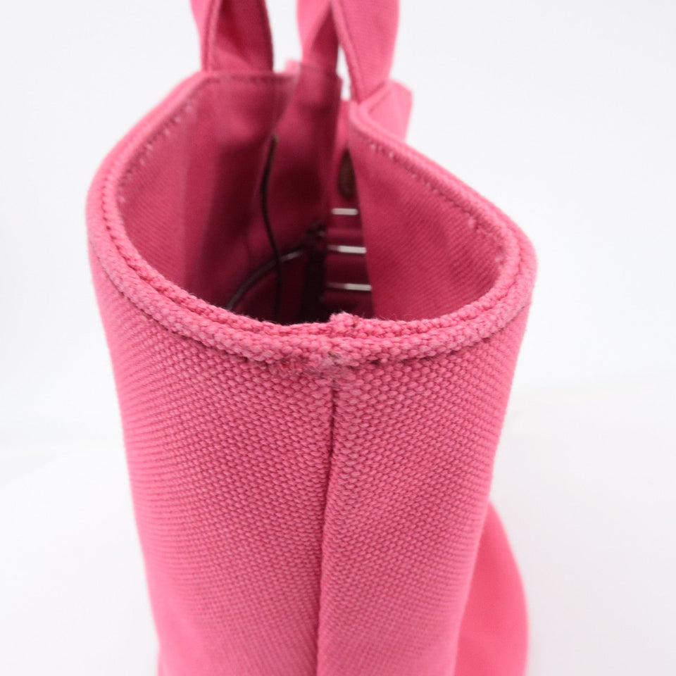 Prada Logo Canapa Canvas Leather Fabric 2Way Bag Pink 1BG163