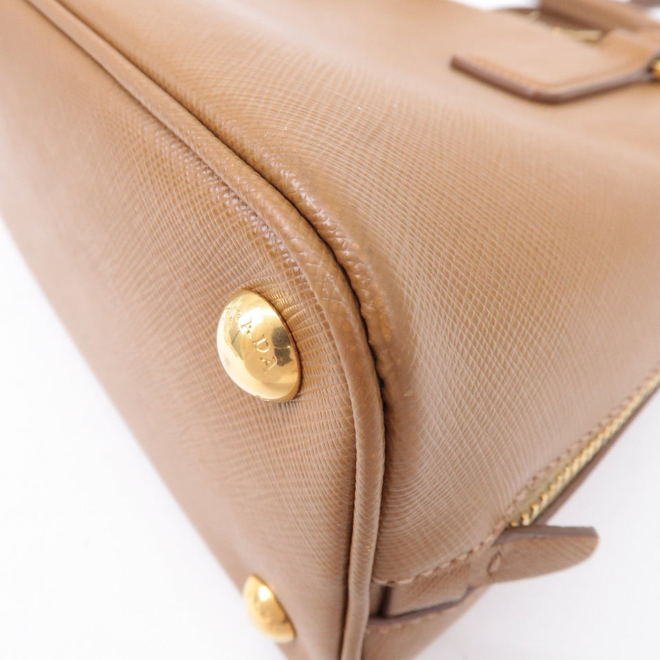 Prada Logo Leather 2Way Bag Hand Bag Shoulder Bag Brown