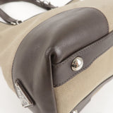 Prada Logo Jacquard Leather 2Way Bag Tote Bag Beige BR3413