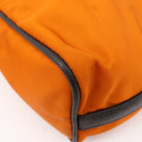 Prada Leather Nylon Hand Bag  Shoulder Bag Orange Black