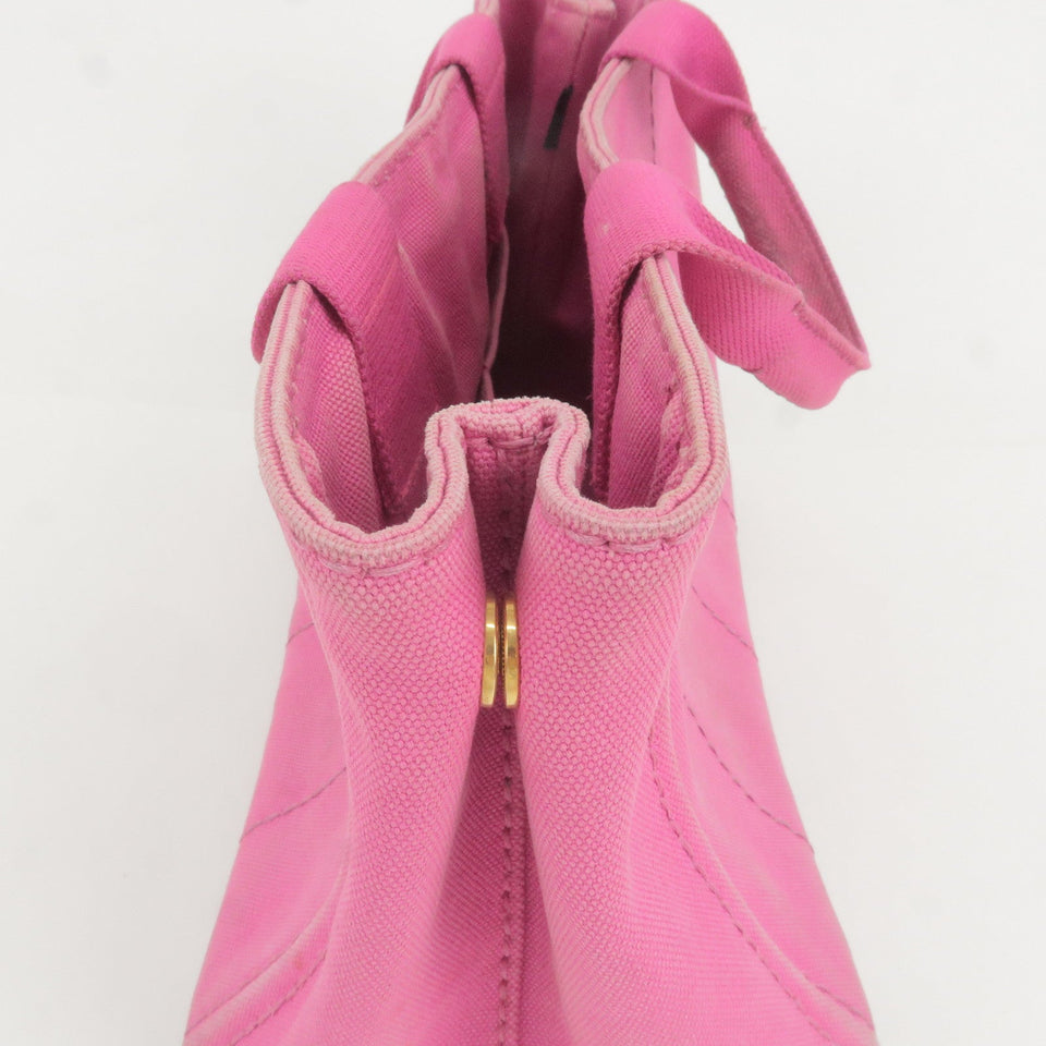 Prada Logo Canapa Mini Canvas Hand Bag Tote Bag Pink