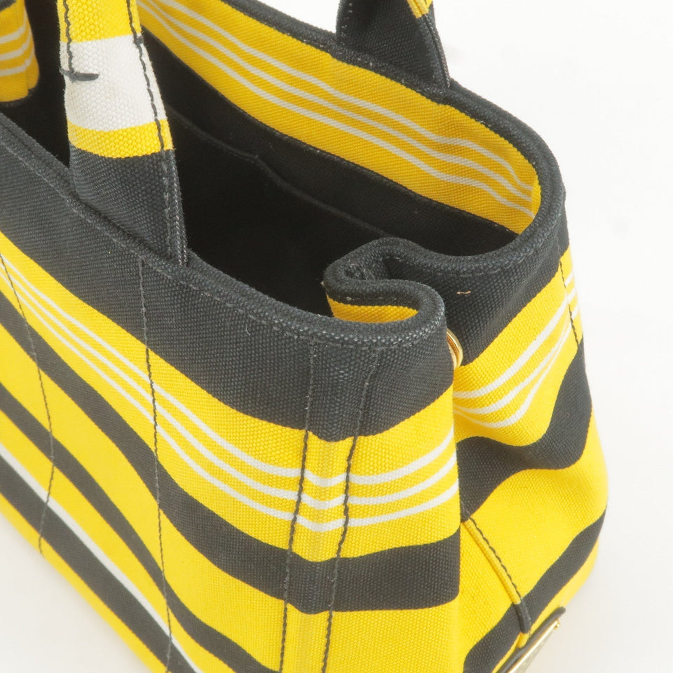 Prada Canapa Mini Canvas 2Way Bag Shoulder Bag Yellow Black B2439B