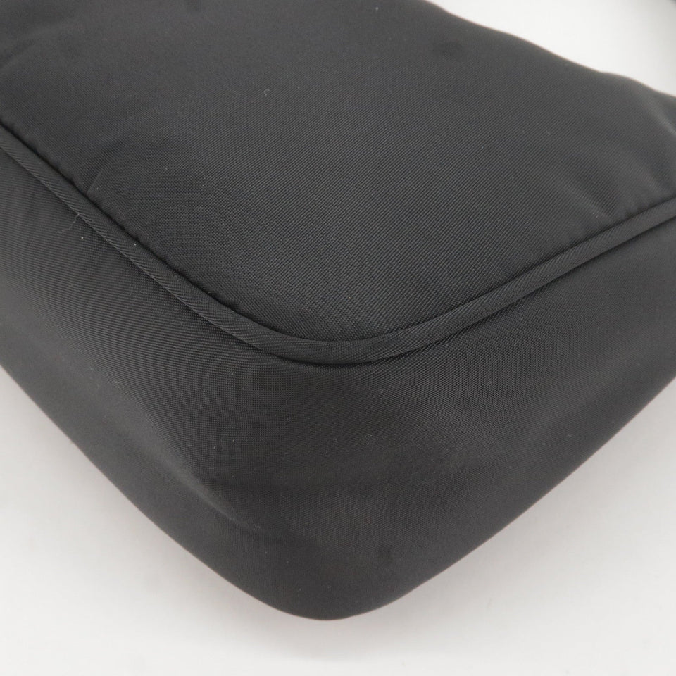 Prada Logo Nylon Hand Bag Pouch Purse NERO Black
