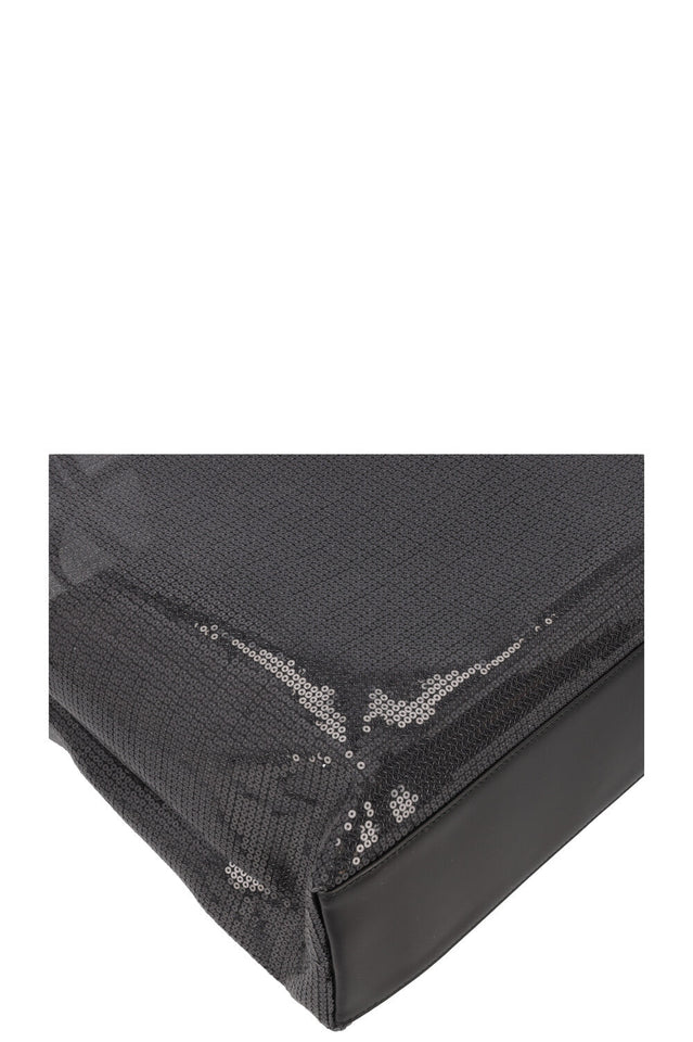 PRADA Tote Sequined Mesh Black
