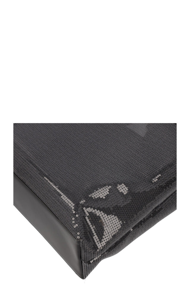 PRADA Tote Sequined Mesh Black
