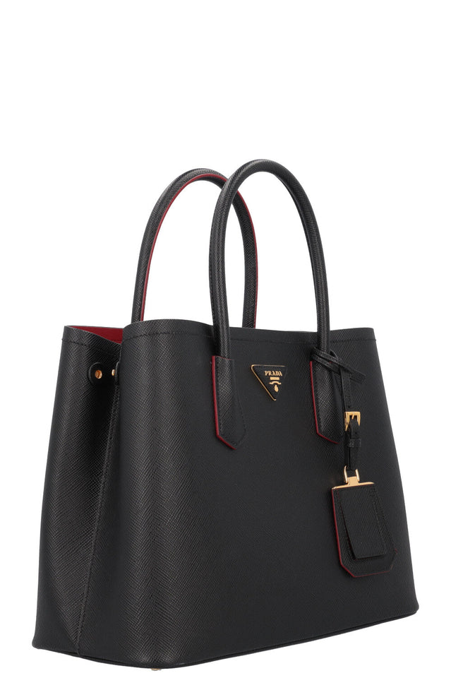 PRADA Small Double Prada Bag Saffiano Black