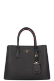 PRADA Small Double Prada Bag Saffiano Black