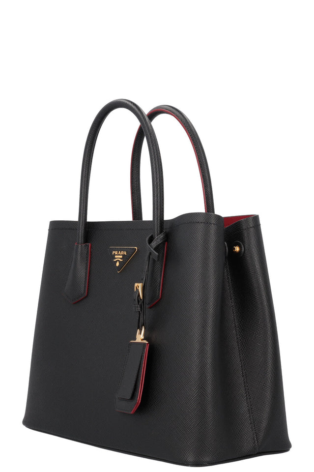 PRADA Small Double Prada Bag Saffiano Black