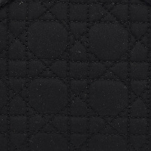Dior Black Cannage Fabric Zip Around Coin Purse