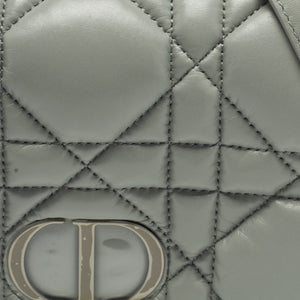 Dior Stone Grey Macrocannage Leather Mini Caro Bag