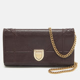 Burgundy Leather Diorama Wallet on Chain