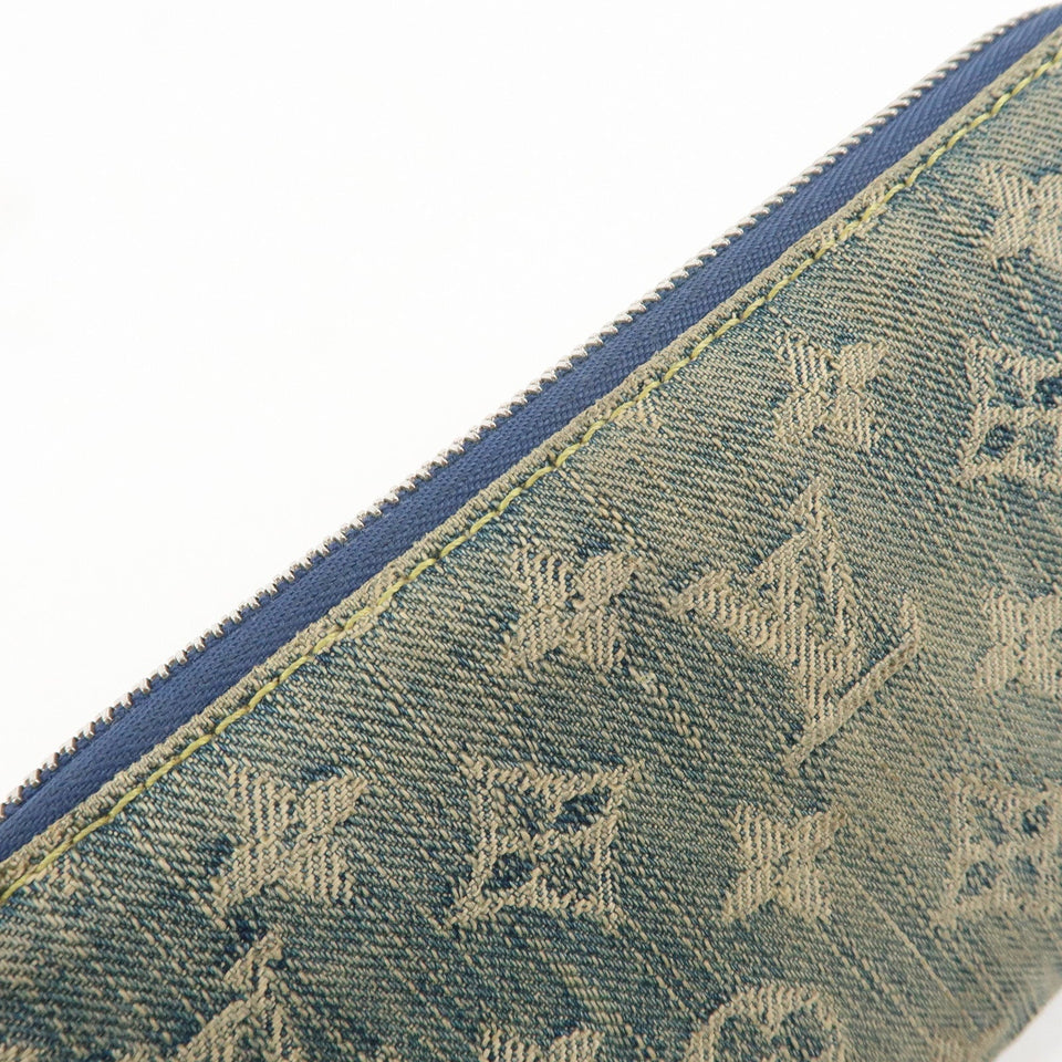 Louis Vuitton Monogram Denim Zippy Long Wallet Blue M95431