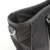 Prada Logo Nylon Leather Tote Bag NERO Black 2VG034