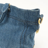 Prada Denim Leather 2Way Bag Hand Shoulder Bag Blue BN2069