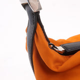 Prada Leather Nylon Hand Bag  Shoulder Bag Orange Black