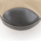 Prada Logo Jacquard Leather Shoulder Bag Beige Black BR3430