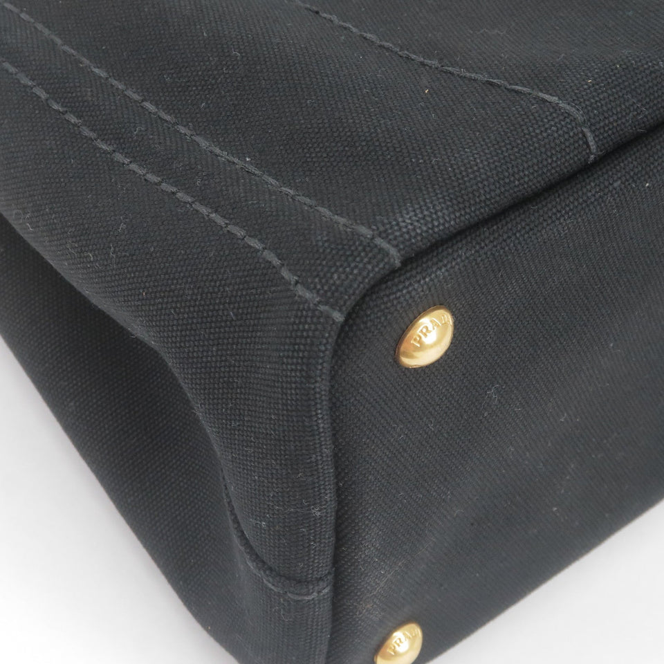 Prada Canapa Mini Canvas 2Way Bag Shoulder Bag Black B2439G