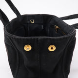Prada Canapa Mini Canvas Tote Bag Hand Bag Black