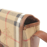 BURBERRY Nova Plaid PVC Leather Shoulder Bag Beige Brown