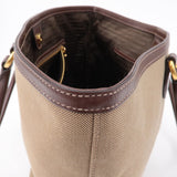 Prada Logo Jacquard Leather Tote Bag Beige Brown 1BG158