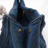 Prada Canapa Large Canvas Tote Bag Hand Bag Denim Blue B1872B