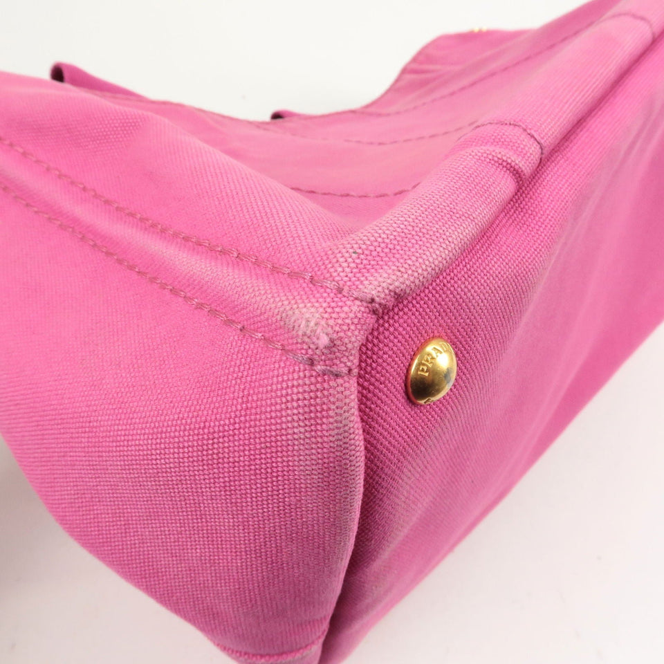 Prada Canapa Canvas 2 Way Shoulder Bag Hand Bag Pink 1BG642